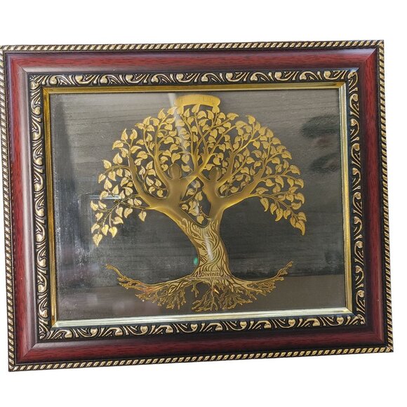 Diviniti 24K GP Tree of Life Framed Art Intricate Red Gold Border 3D Design - Picture 6 of 9